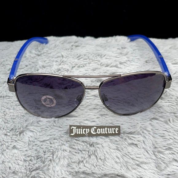 Juicy Couture Sunglass. Gunmetal / blue arms NWT. - Picture 4 of 8